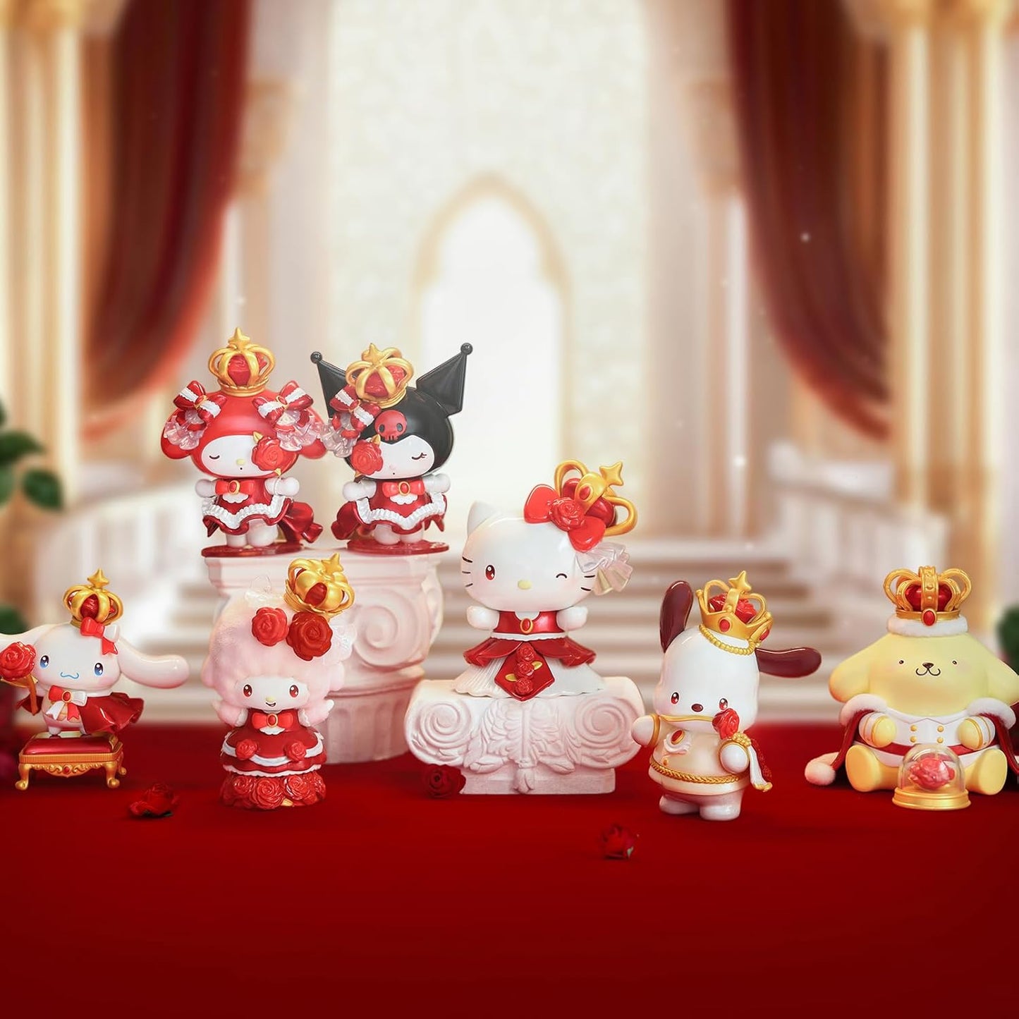 TOP TOY Sanrio Rose Knight Series 1 Piece Plush Blind Box Figure, Soft Vinyl, PVC, Gift, Birthday Toy, Romantic Evening, Chromine, My Melo, Character