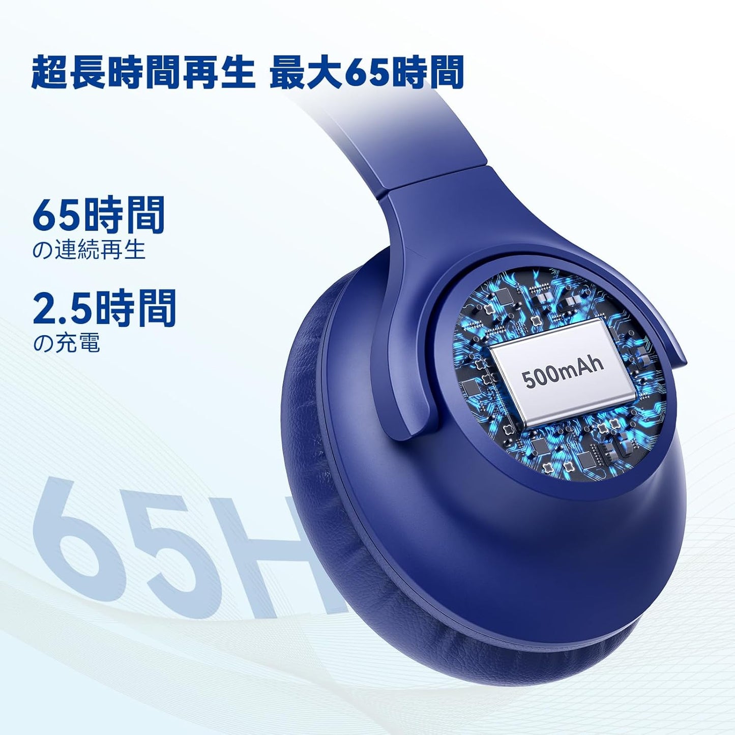 KVIDIO Wireless Headphones, Bluetooth 5.4, 55 Hours Playback, 40mm HD Driver Unit, Over-Ear Headphones, Built-in Mic, Headphones, Wired/Wireless Dual Use, Noise Isolation, Closed Type, Hands-free