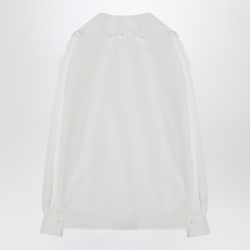 Chloe 刺繍された蝶ネクタイ付きのクロエホワイトシャツ - Image 2