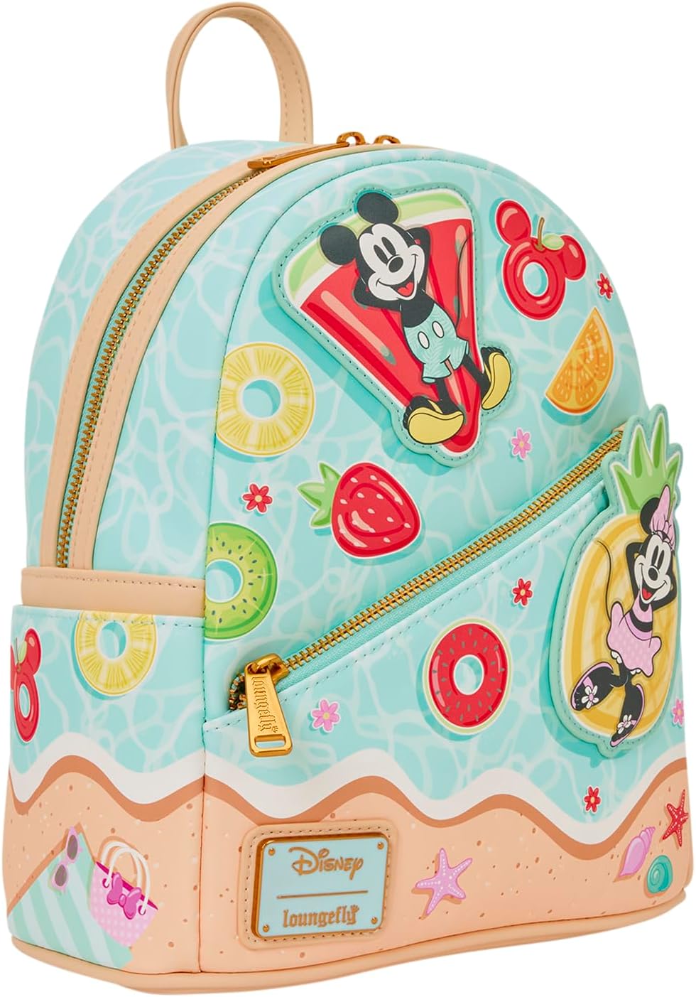 Loungefly Disney: Mickey y Minnie - Correas de hombro ajustables - Mini mochila divertida de playa - Ideal para niños y adultos - Bolsas coleccionables