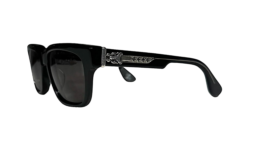 CHROME HEARTS 'BOX OFFICER' BLACK SUNGLASSES