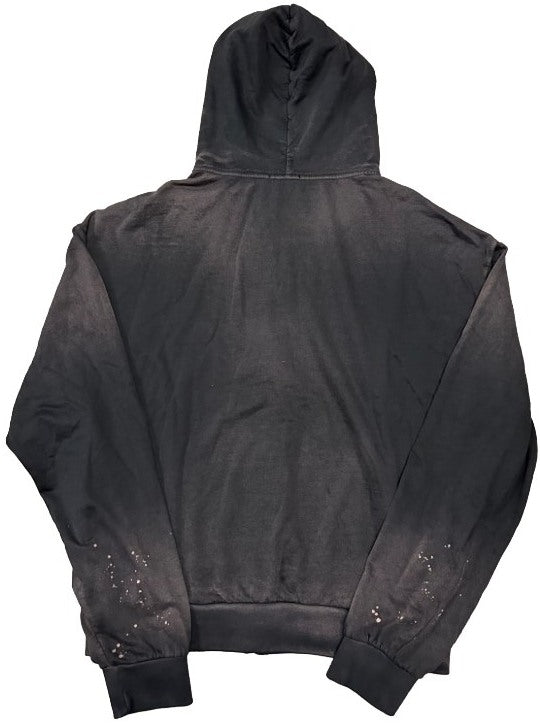 BOSSI 'WHITE SWIRL' FADED RHINESTONE ZIP-UP HOODIE