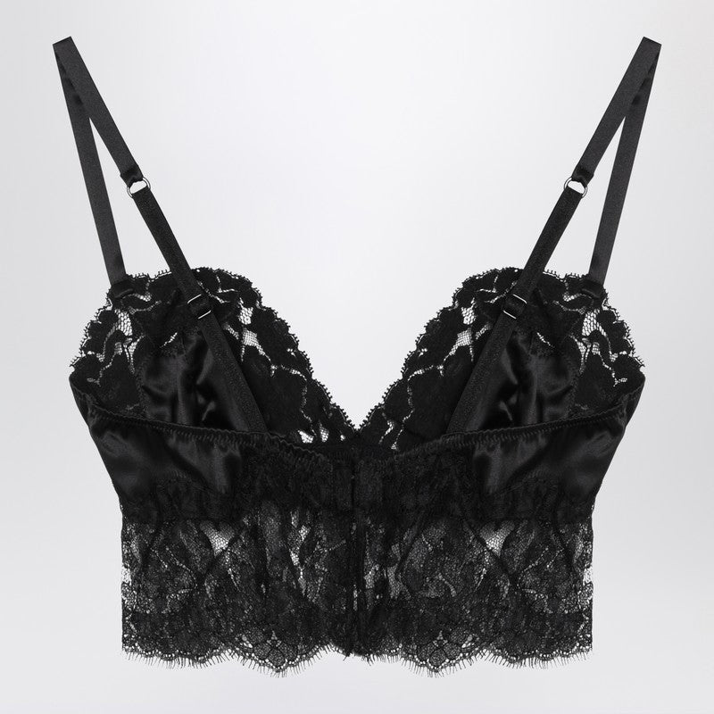 Dolce  Gabbana シルクサテンとレースのドルチェ＆ガッバーナブラックブラレットトップ - Image 2