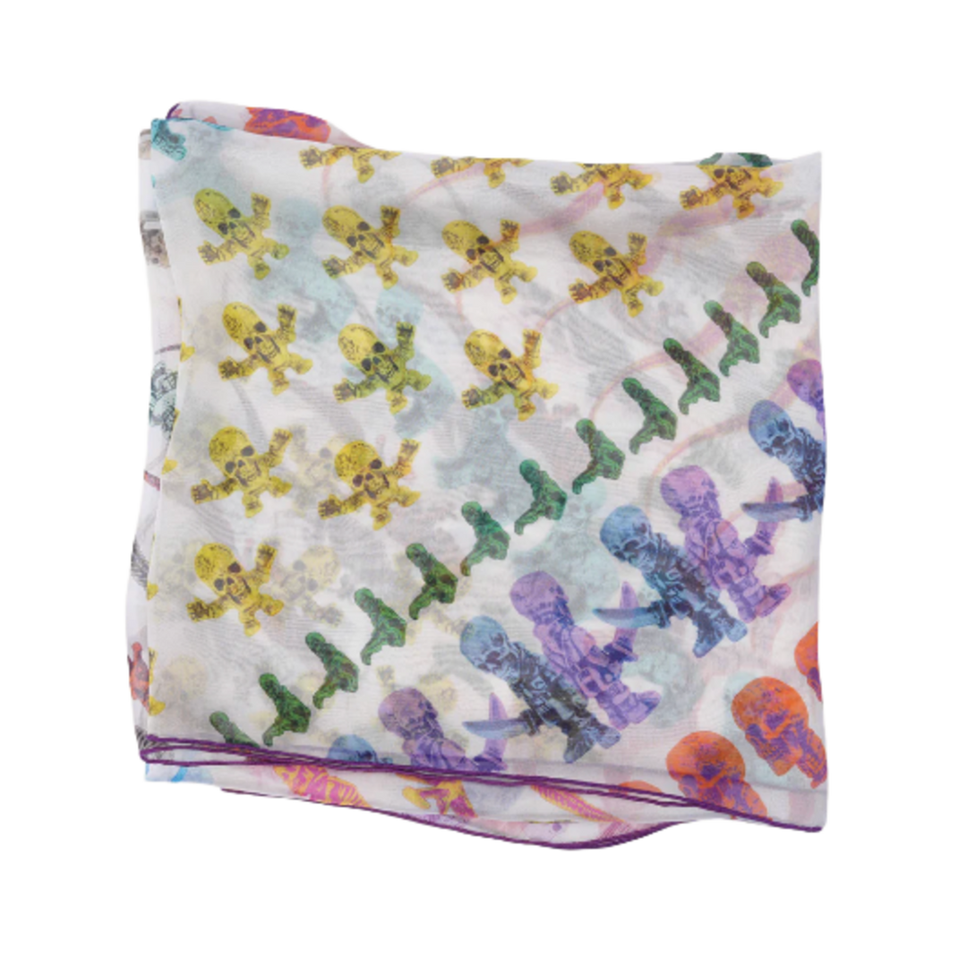 CHROME HEARTS 'FOTI SILK MULTI COLOR MOTIF' SCARF