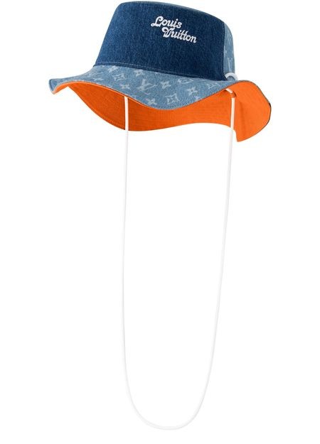 LOUIS VUITTON Denim Patchwork Explorer Reversible Bucket Hat - Image 2