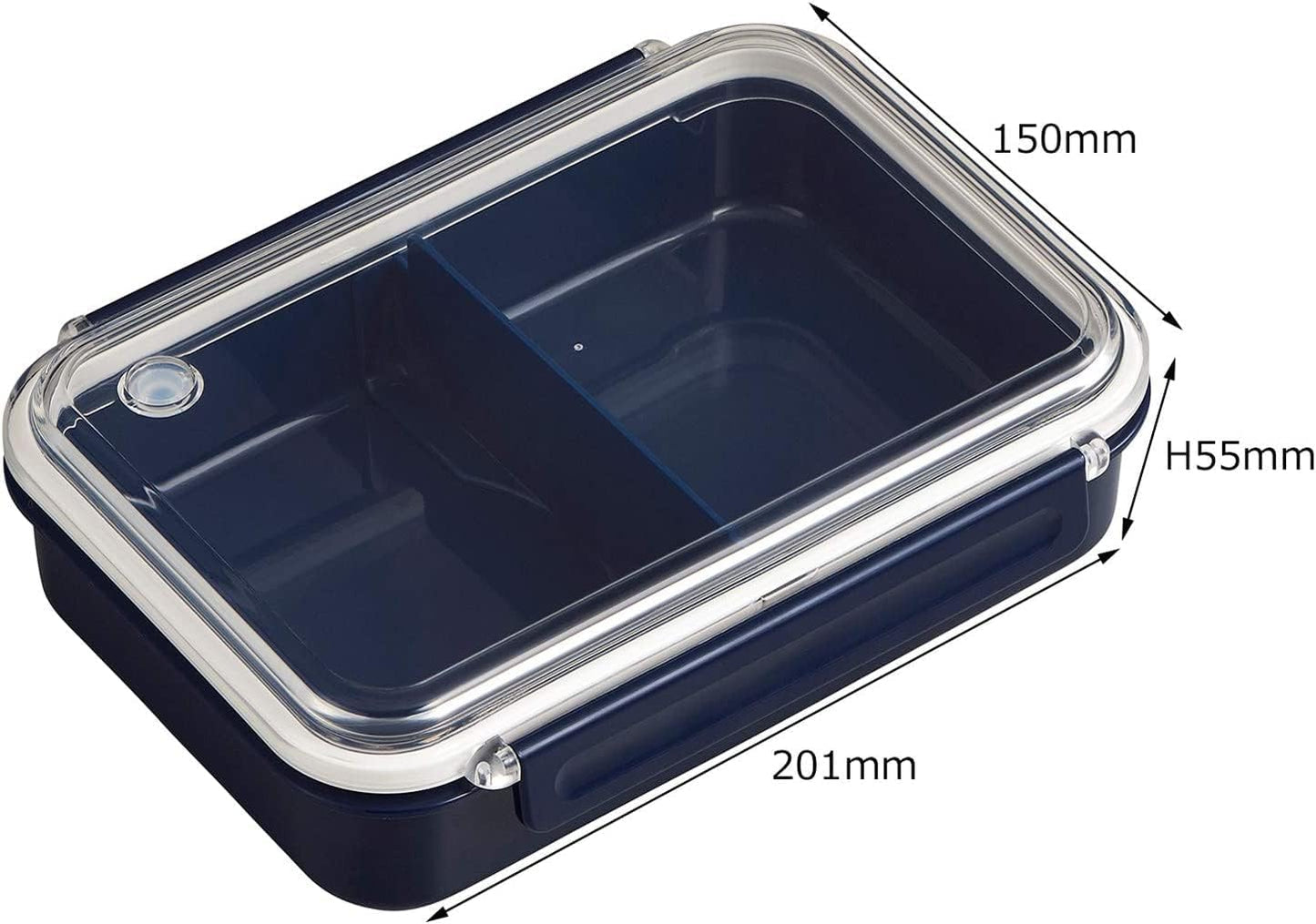 OSK Feel Easy Freezable Storage Bento Box, Tight Box with Divider, Navy, 27.6 fl oz (800 ml), Made in Japan, Dishwasher Safe, Microwave Safe, 2-Point Lock, Gasket, Leak Proof, Stylish, Simple