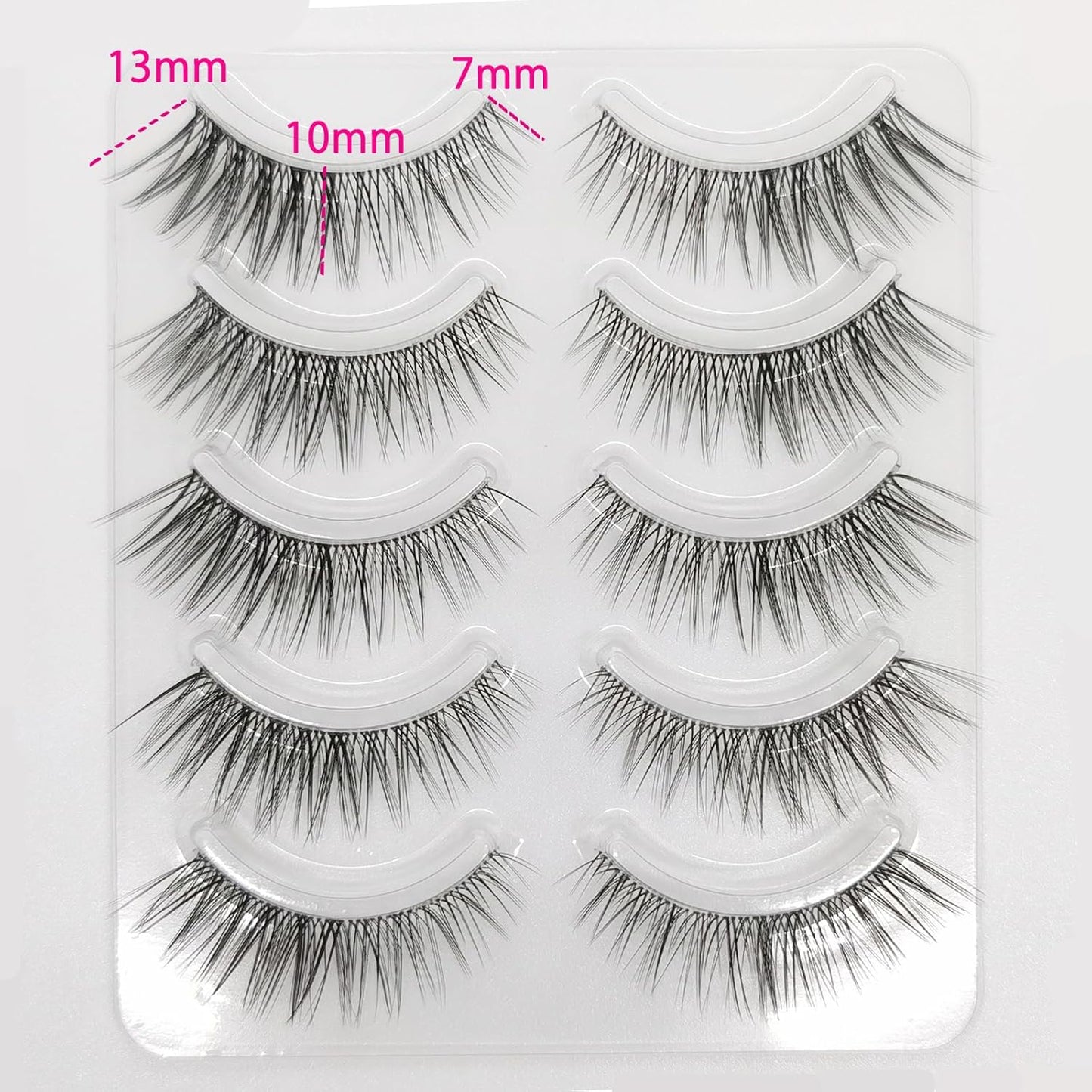 Bodermincer False Eyelashes, Natural Upper Eyelashes, 3D 023 Popular Handmade Actress Eyelashes 5 Pairs (x1)