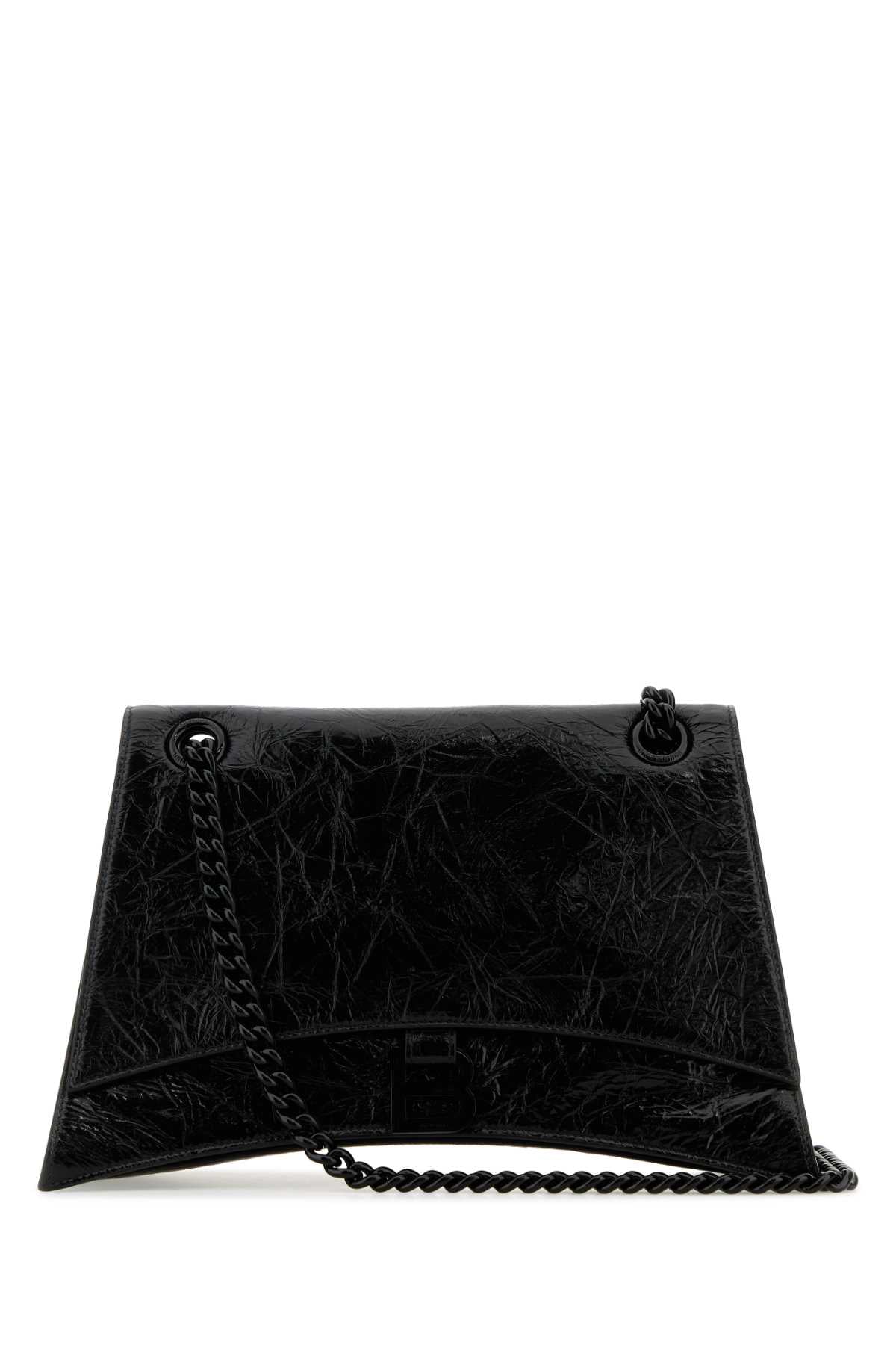 Balenciaga バレンシアガブラックレザーミディアムクラッシュショルダーバッグ - Image 2