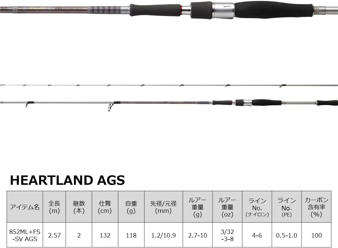 DAIWA AGS22 Heartland Bath Rod 852ML + FS-SV