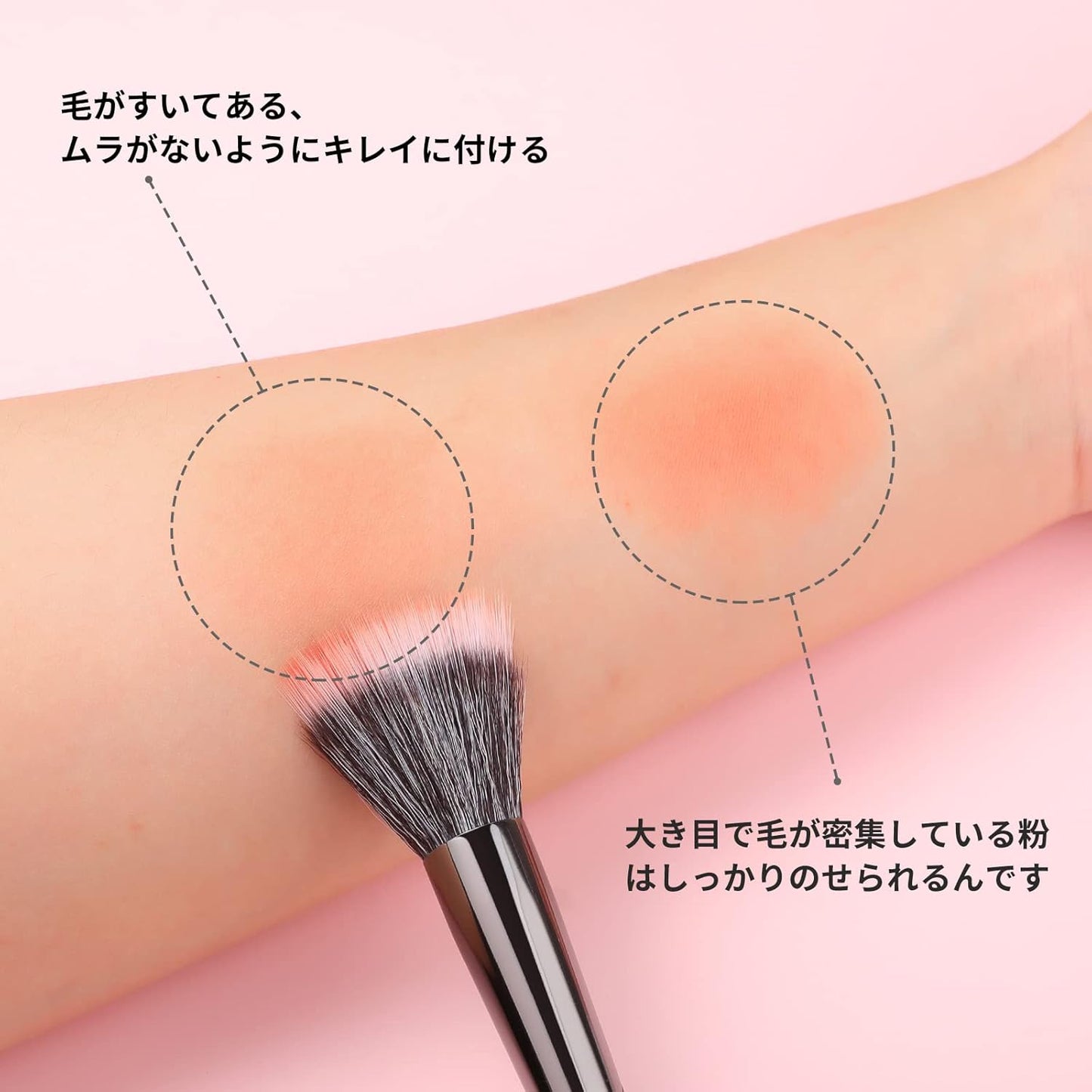 DUcare Cheek Brush, Stippling Brush, 188 Brush for Powder Foundation, Powder Brush, Soft Duo Fiber Face Brush for Even Application