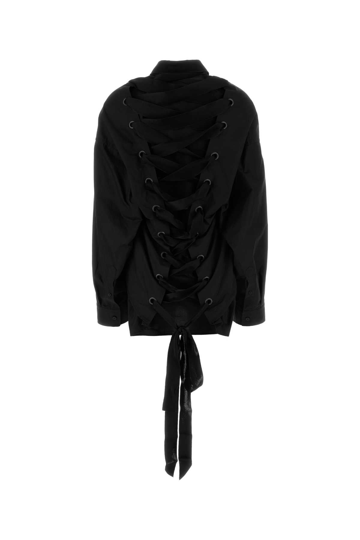 Balenciaga バレンシアガブラックポップリン特大シャツ - Image 2