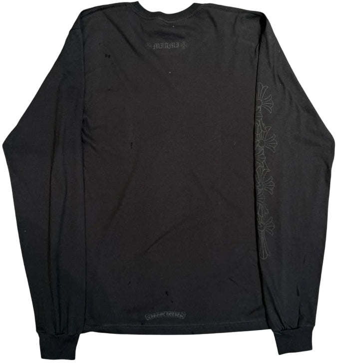 CHROME HEARTS 'BLACK' MIAMI EXCLUSIVE CEMETERY VERTICAL LOGO L/S TEE