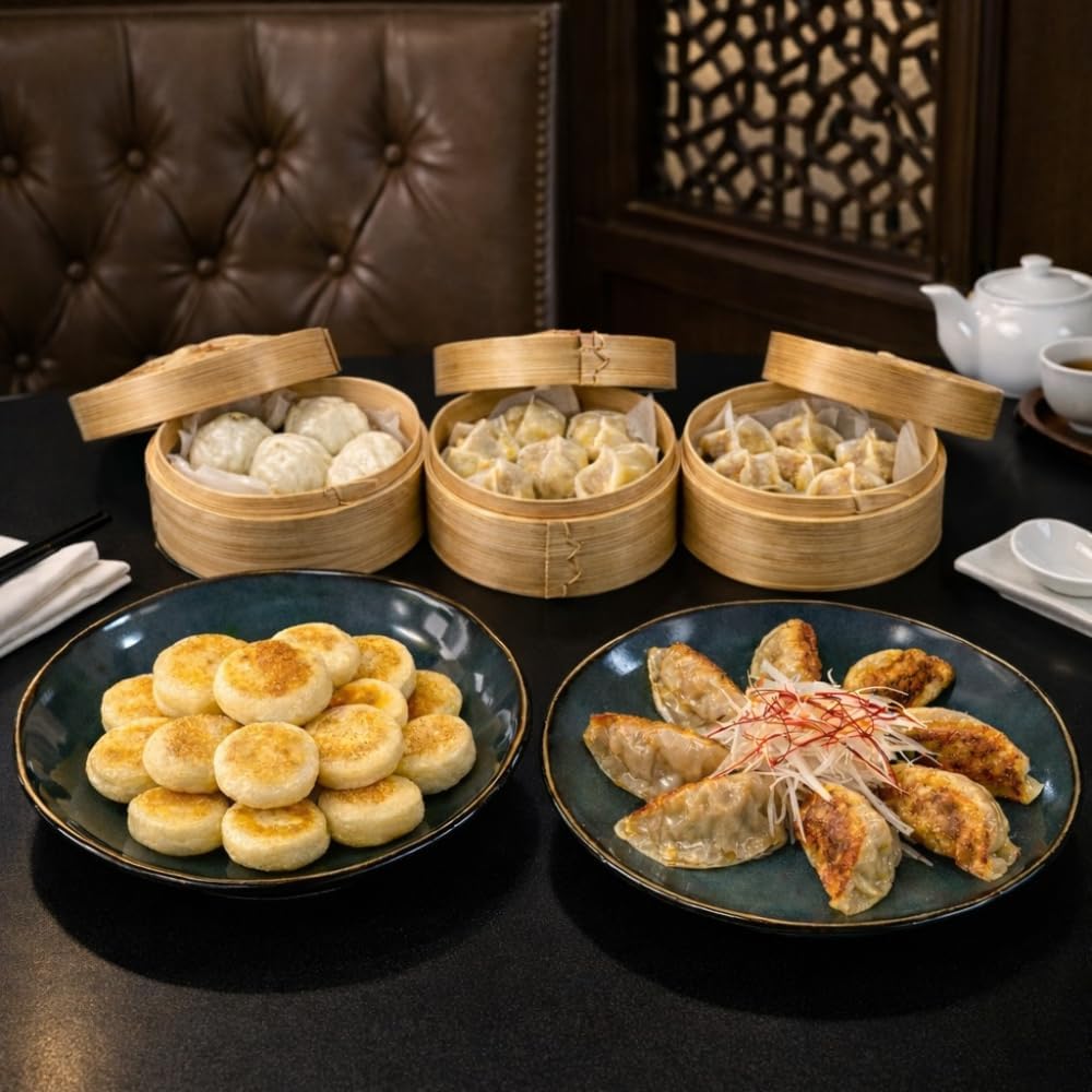 Hokkaido Material Chinese Gift: Set of 5 Types, 44 Pieces, Gift Set, Snacks, Present, Meat Mochi, Dumplings, Baked Dumplings, Dumplings, Present, Message Card, Cosmetic Box, Gourmet Order, Chinese Man