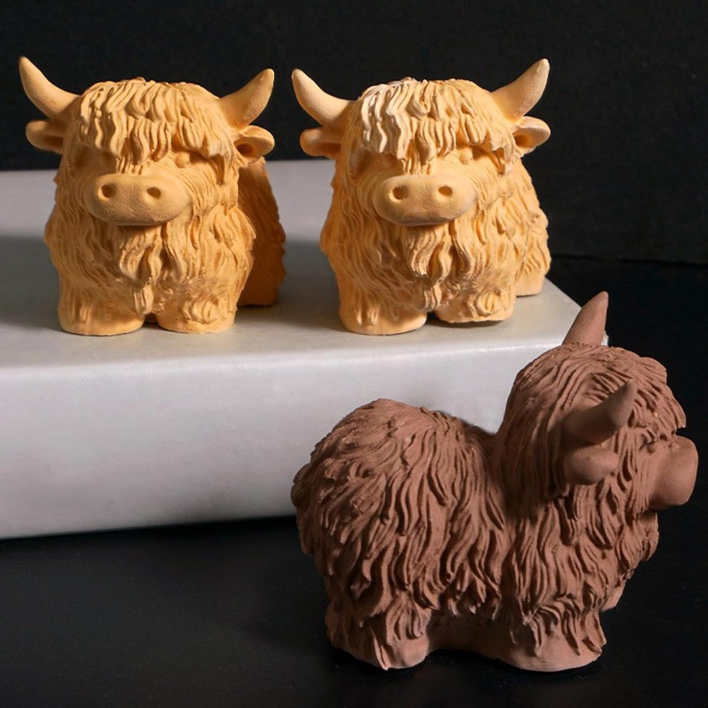 Dfyiq アニマル樹脂型 | 牛モチーフ シリコン型 - 耐熱性 柔軟 再利用可能 3D 牧場動物 キャンドル チョコレート 焼き菓子 ケーキ 手芸用型