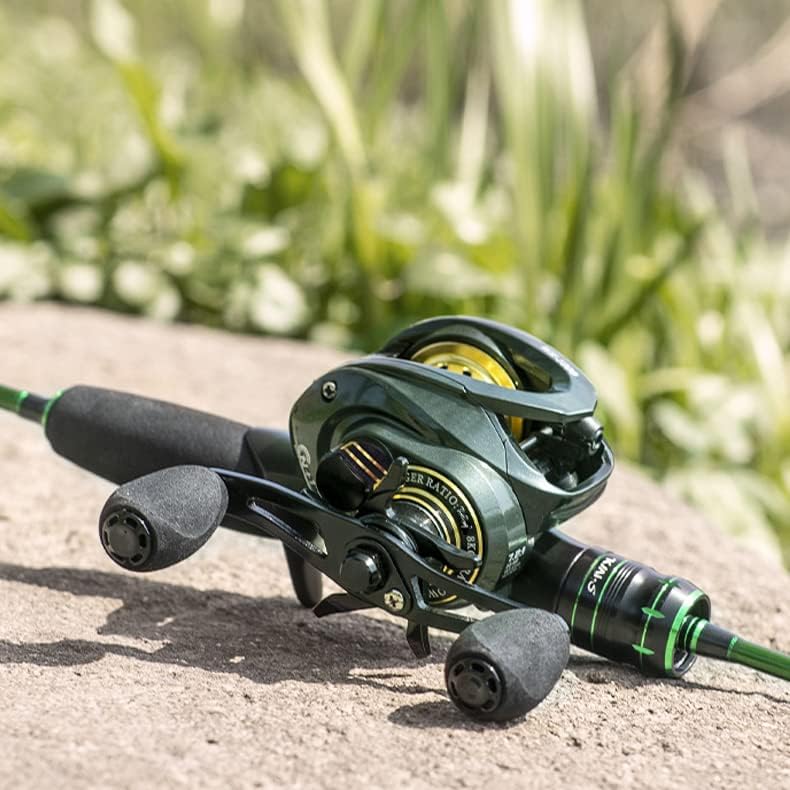 YU236 Fishing Reel Bait Finesse Fishing Reel, Lightweight, Maximum Drag, 17.6 lbs (8 kg), Shallow Groove Spool, Aluminum Alloy Spool, For Sea, Mountain Streams, Fishing Use, Strong Magnetic