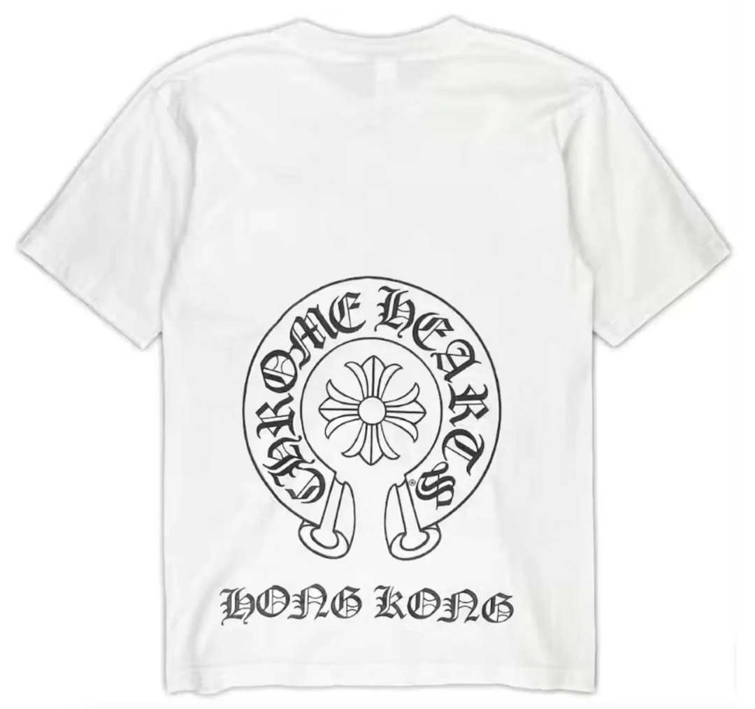 CHROME HEARTS 'HORSESHOE LOGO' HONG KONG WHITE TEE