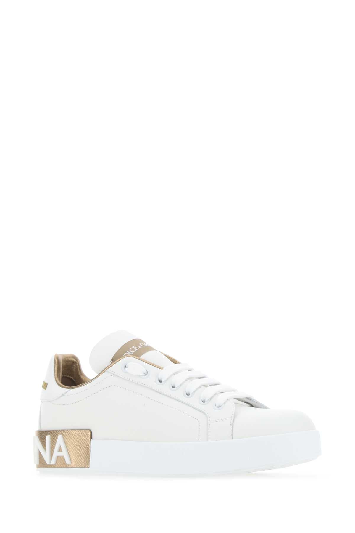 Dolce  Gabbana Dolce＆Gabbana White Nappa Leather Portofinoスニーカー - Image 2