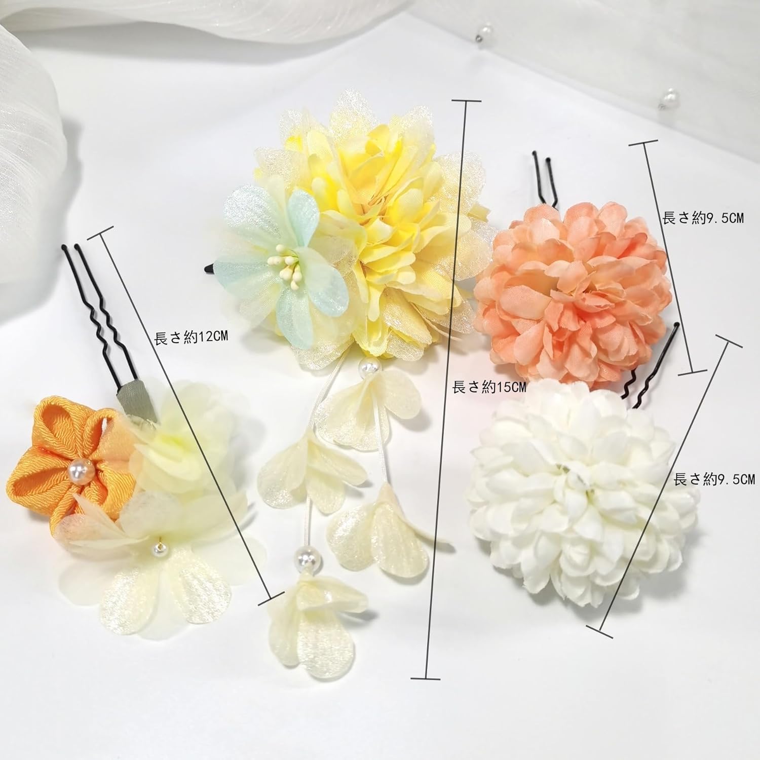 Japanese Style Kimono Hair Ornament, Yukata, Graduation Ceremony, Coming-of-Age Ceremony, Wedding, Shichi-Go-San Party, Thank You Party, New Year, Fireworks Display, Flower, Dry Flower, Hair Clip,