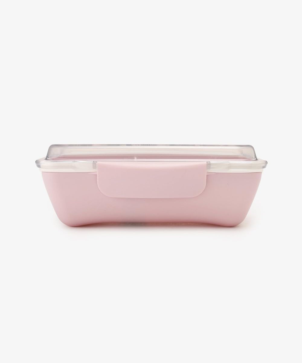 AfternoonTea LIVING JQ44 Flower Art Antibacterial 2-Point Locking Lunch Box, Pink