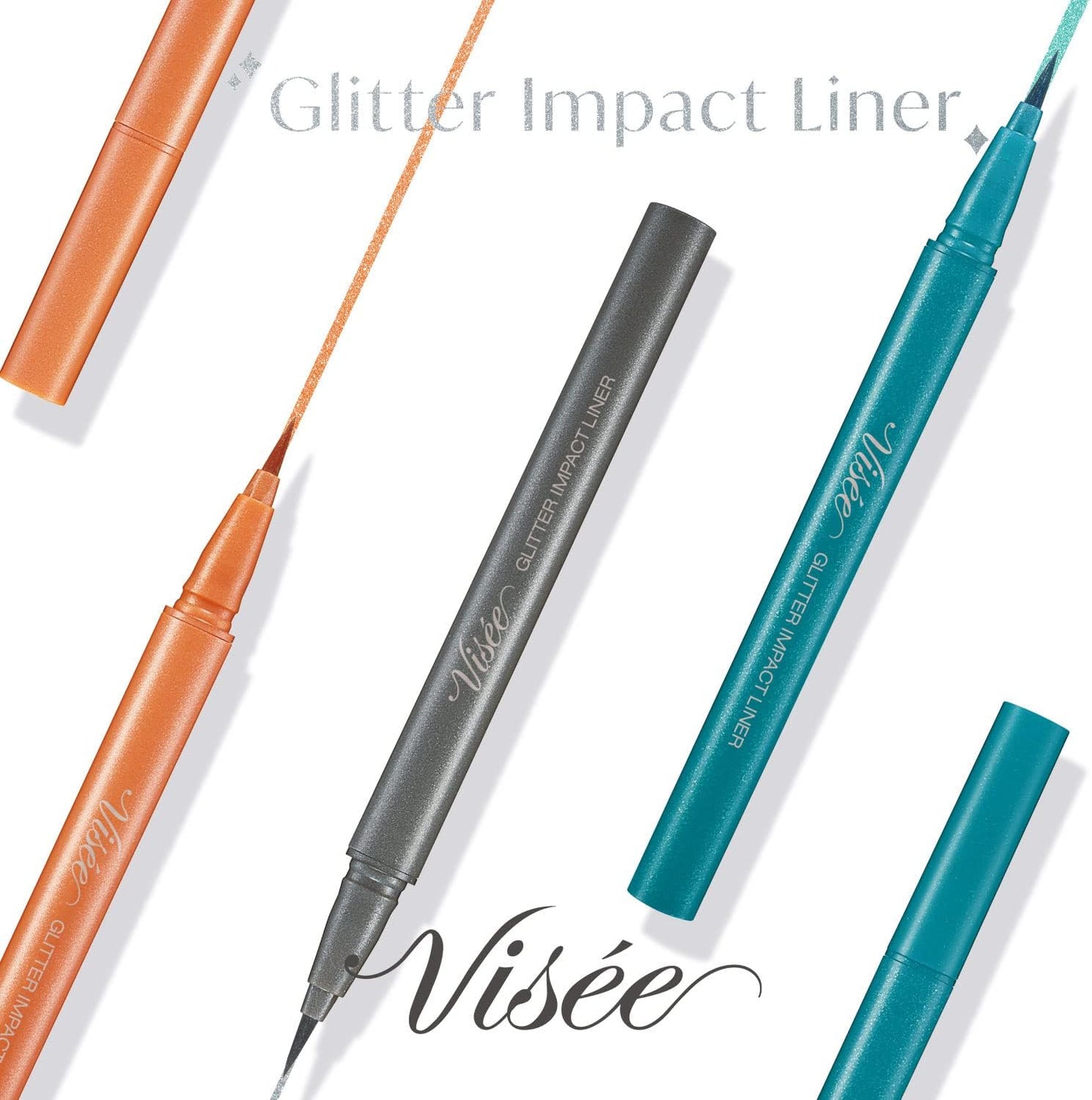 Visee Riche Glitter Impact Liner OR210 Topaz Orange 0.4ml