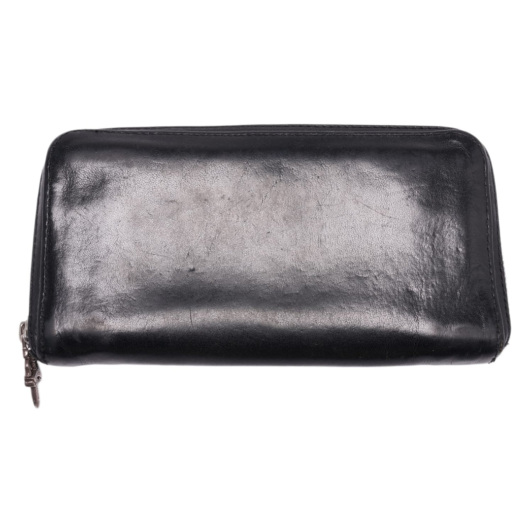 CHROME HEARTS 'BLACK' TRIPLE CROSS LEATHER WALLET