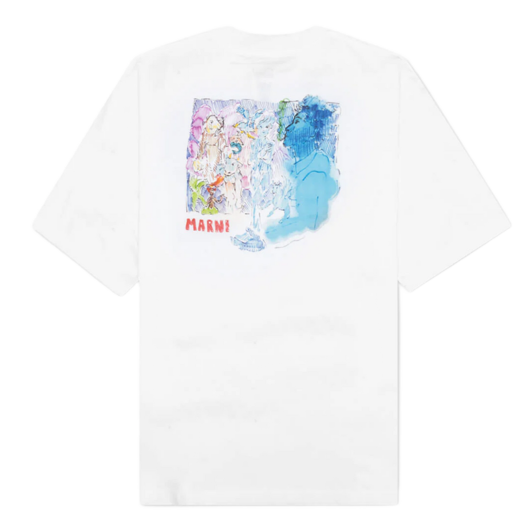 MARNI 'COLOR DRAWING' WHITE TEE