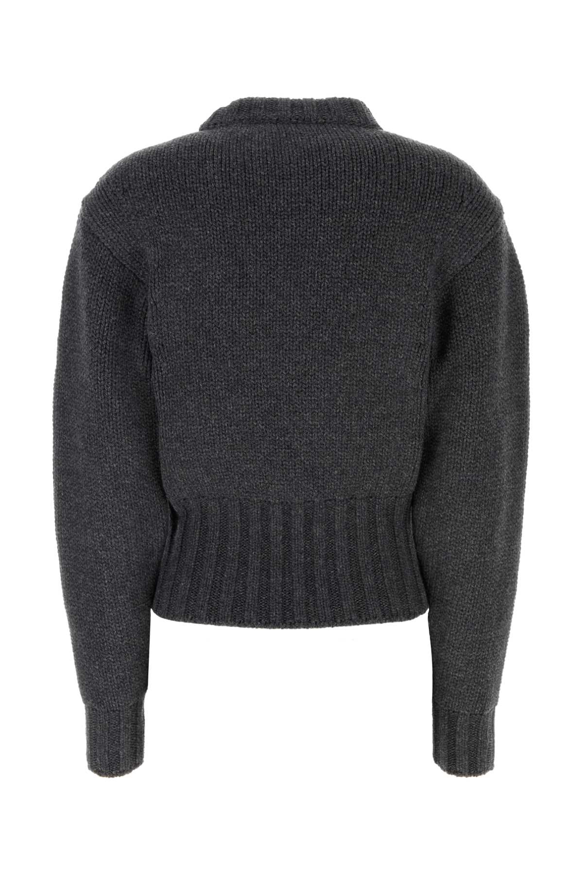 Alexander Mcqueen アレクサンダーマックイーンメランジュダークグレーストレッチウールブレンドセーター - Image 2