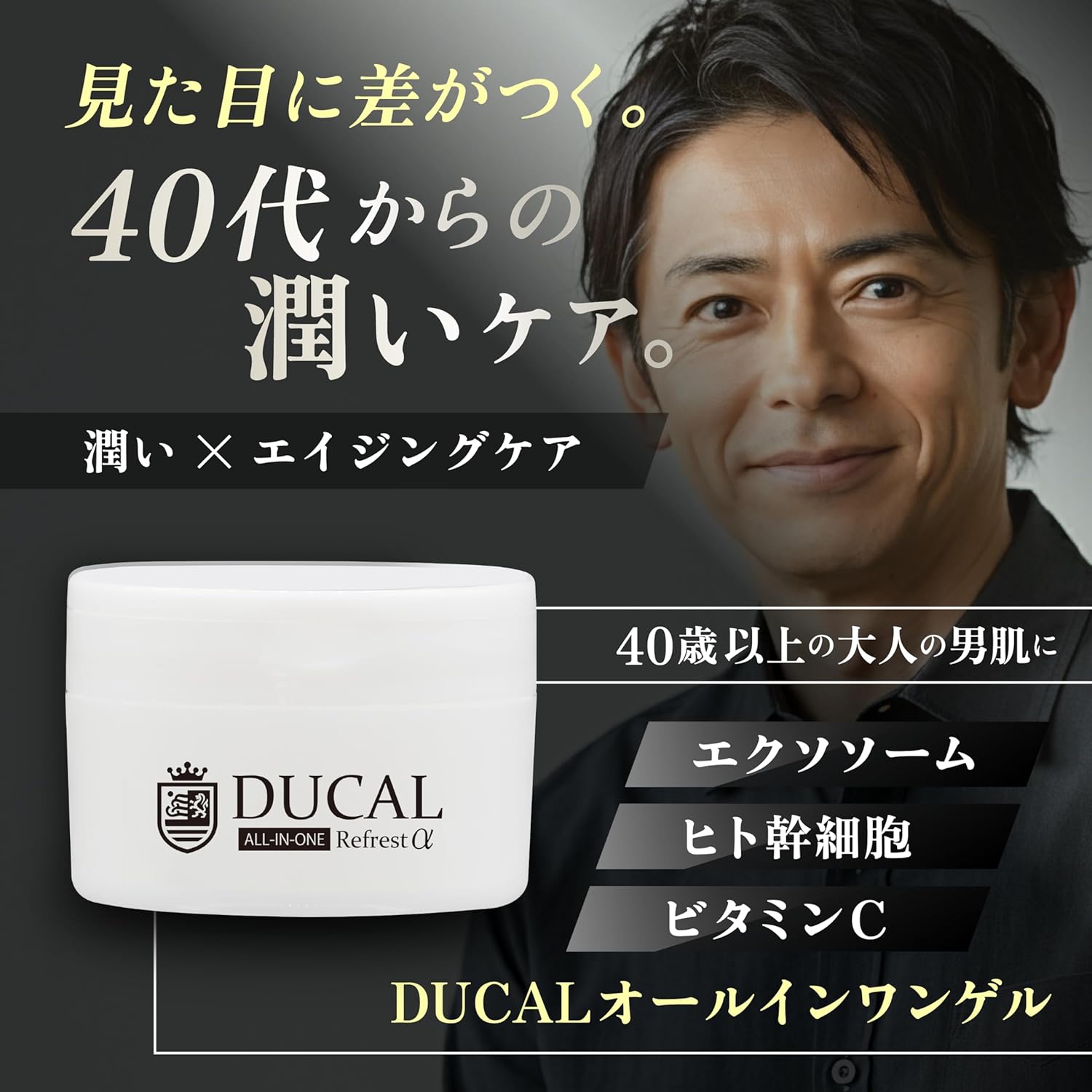 Rrfrestα DUCAL Men's Aging Care All-in-One Cream, 2.8 oz (80 g), Exosome, Human Stem Cell, Aftershaving, Made in Japan