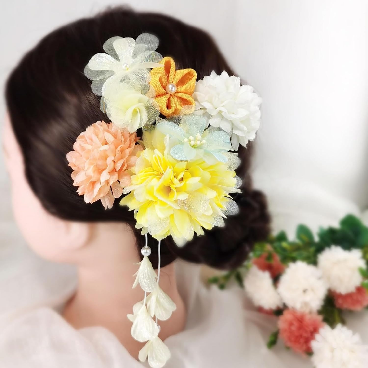 Coming-of-age Ceremony, Japanese Style, Yukata, Popular, Graduation Ceremony, Wedding, Shichi-Go-San Party, Thank You Party, New Year, Fireworks Display, Flowers, Dry Flowers, Hair Clip, Hair