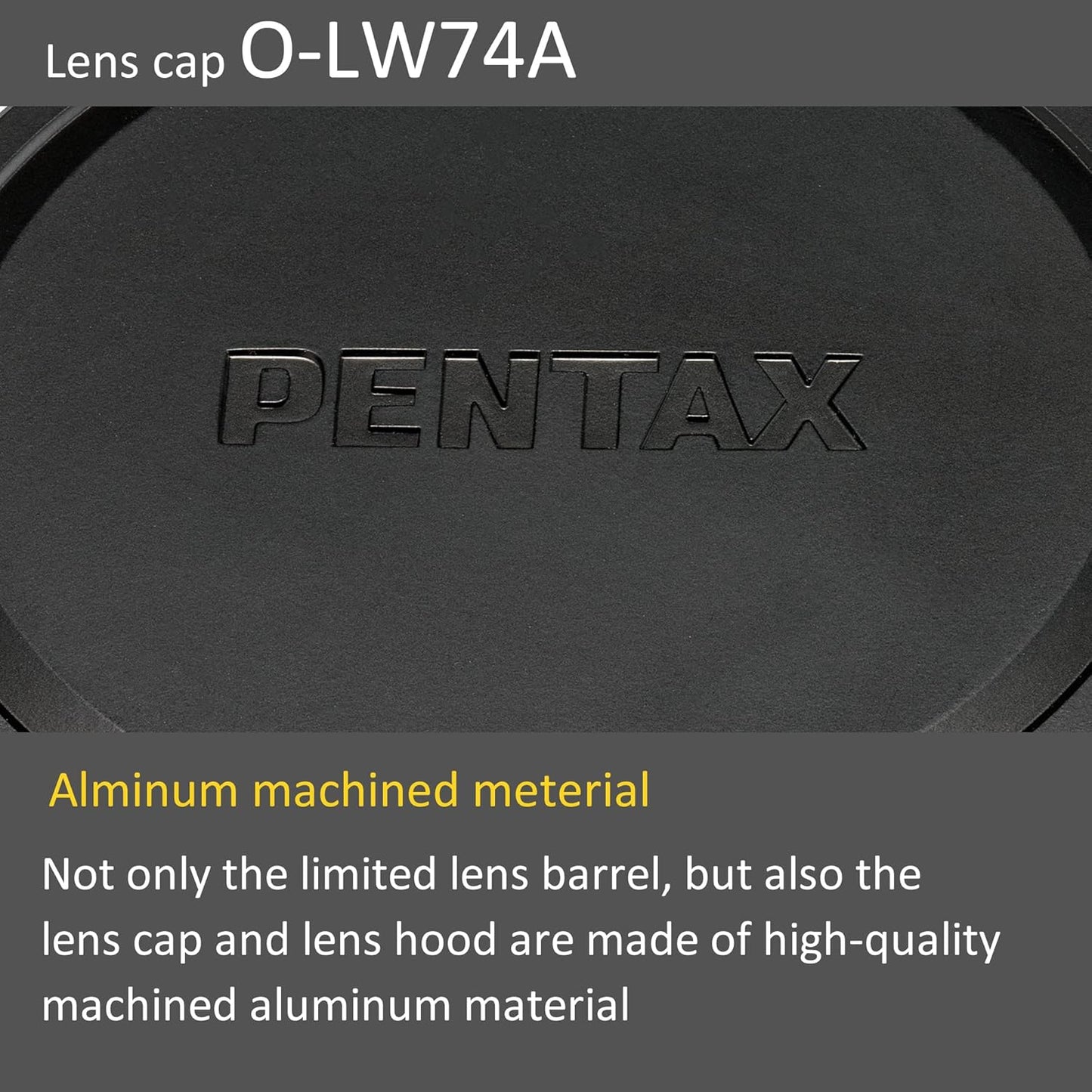 Pentax レンズキャップ O-LW74A ブラック アルミニウム レンズキャップ [HD PENTAX-D FA 21mmF2.4ED Limited DC WR用 ブラック] メタルレンズキャップ ブラック [レンズ保護キャップ] 39065