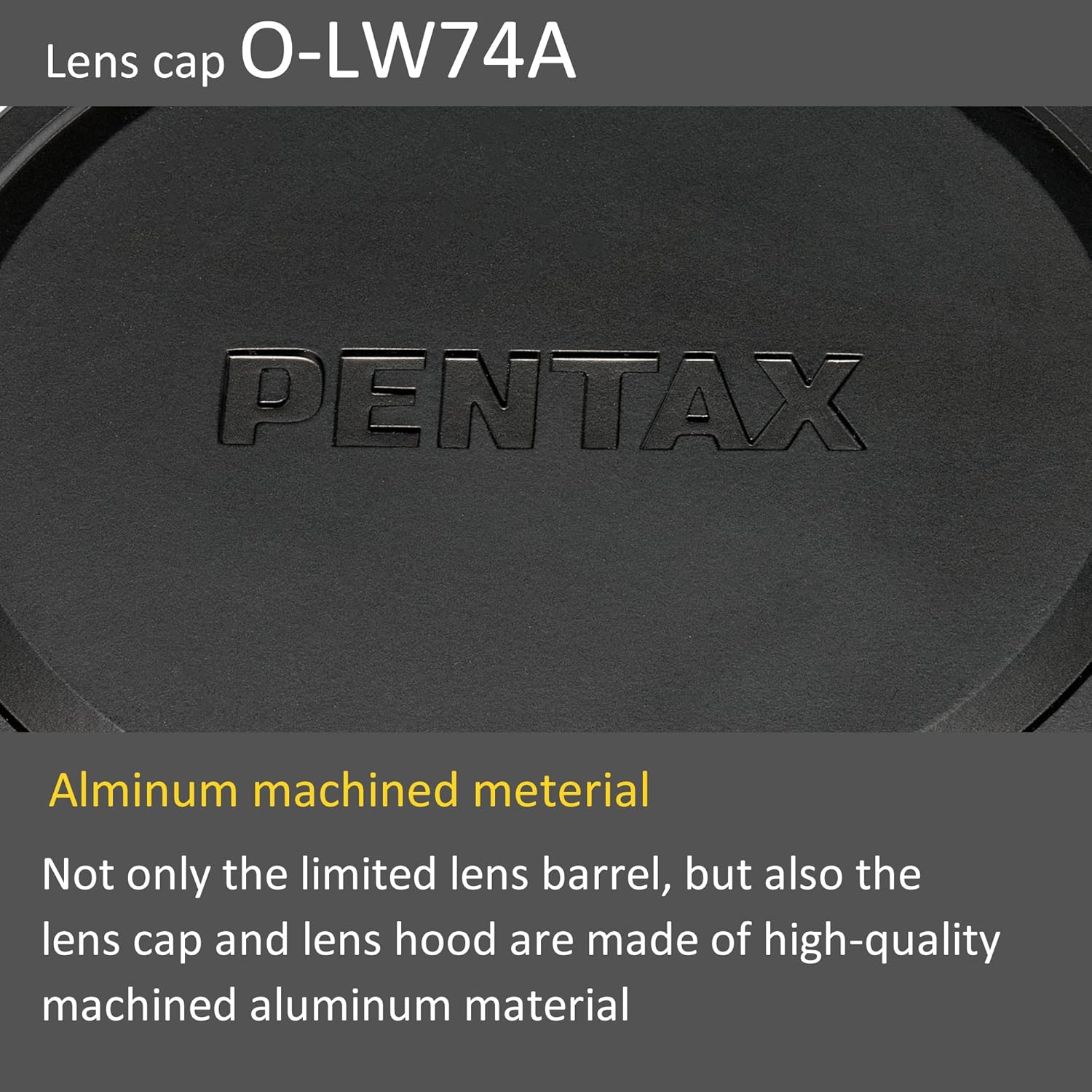 Pentax レンズキャップ O-LW74A ブラック アルミニウム レンズキャップ [HD PENTAX-D FA 21mmF2.4ED Limited DC WR用 ブラック] メタルレンズキャップ ブラック [レンズ保護キャップ] 39065