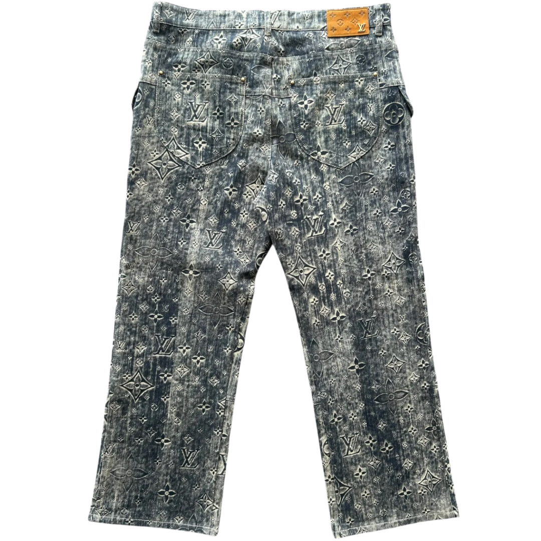 LOUIS VUITTON 'BLUE STAR' MONOGRAM JEANS