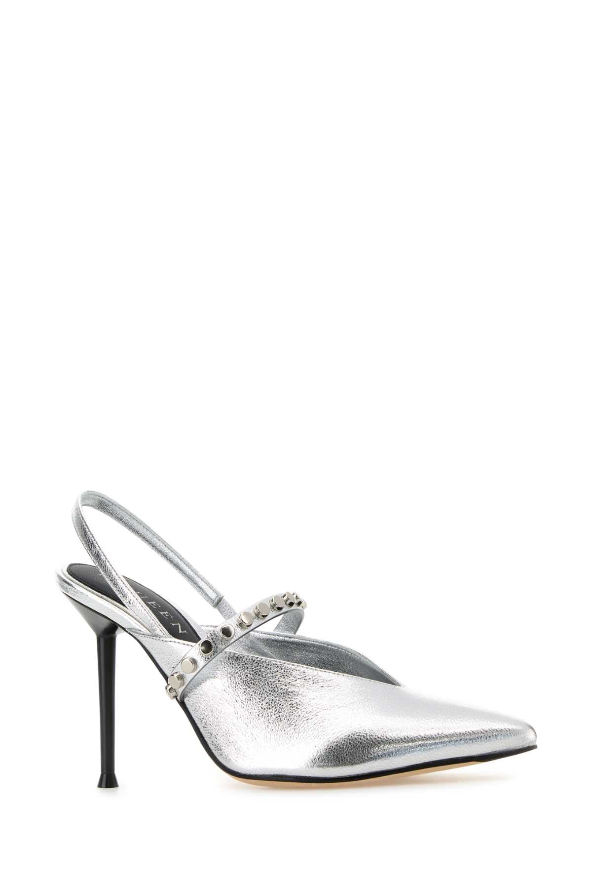 Alexander Mcqueen アレクサンダーマックイーンシルバーレザーレベルポンプ - Image 2