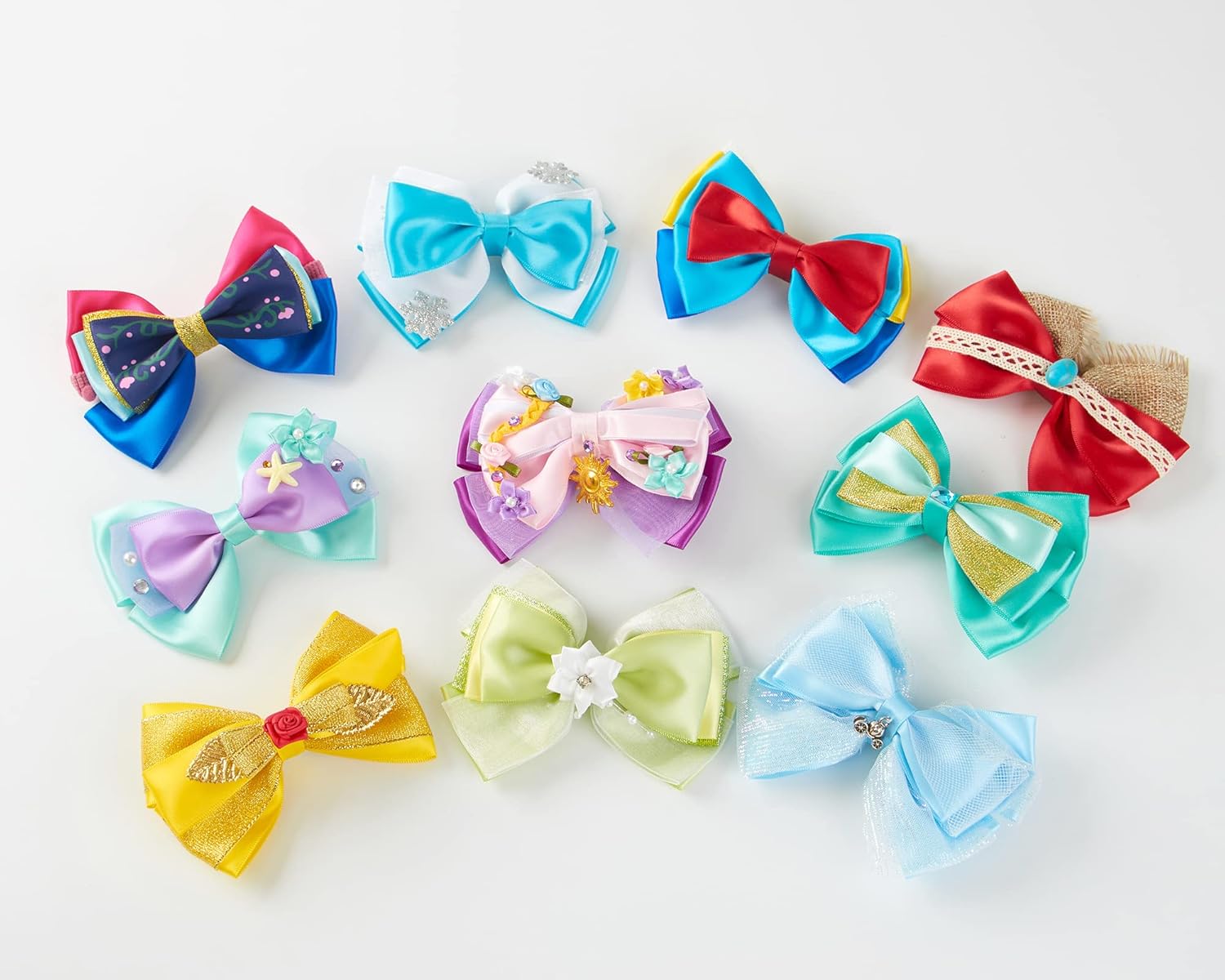 10 pinzas de lazo de pelo de princesa de 4 pulgadas para mujeres y niñas, accesorios para el cabello, set de regalo de fiesta