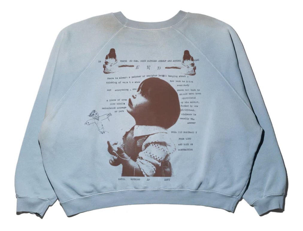 ENFANTS RICHES DÉPRIMÉS 'REMINISCING' RAGLAN LIGHT BLUE CREWNECK