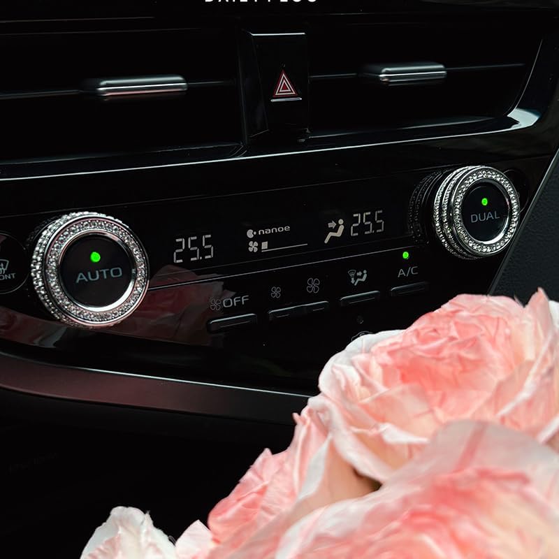 Toyota Corolla Starter Switch Ring Air Conditioner Knob Diamond Crystal Decoration Plate Interior Parts Treasure Ossa Genuine Zirconia Shiny Custom Plated High Hardness Zinc Alloy Easy