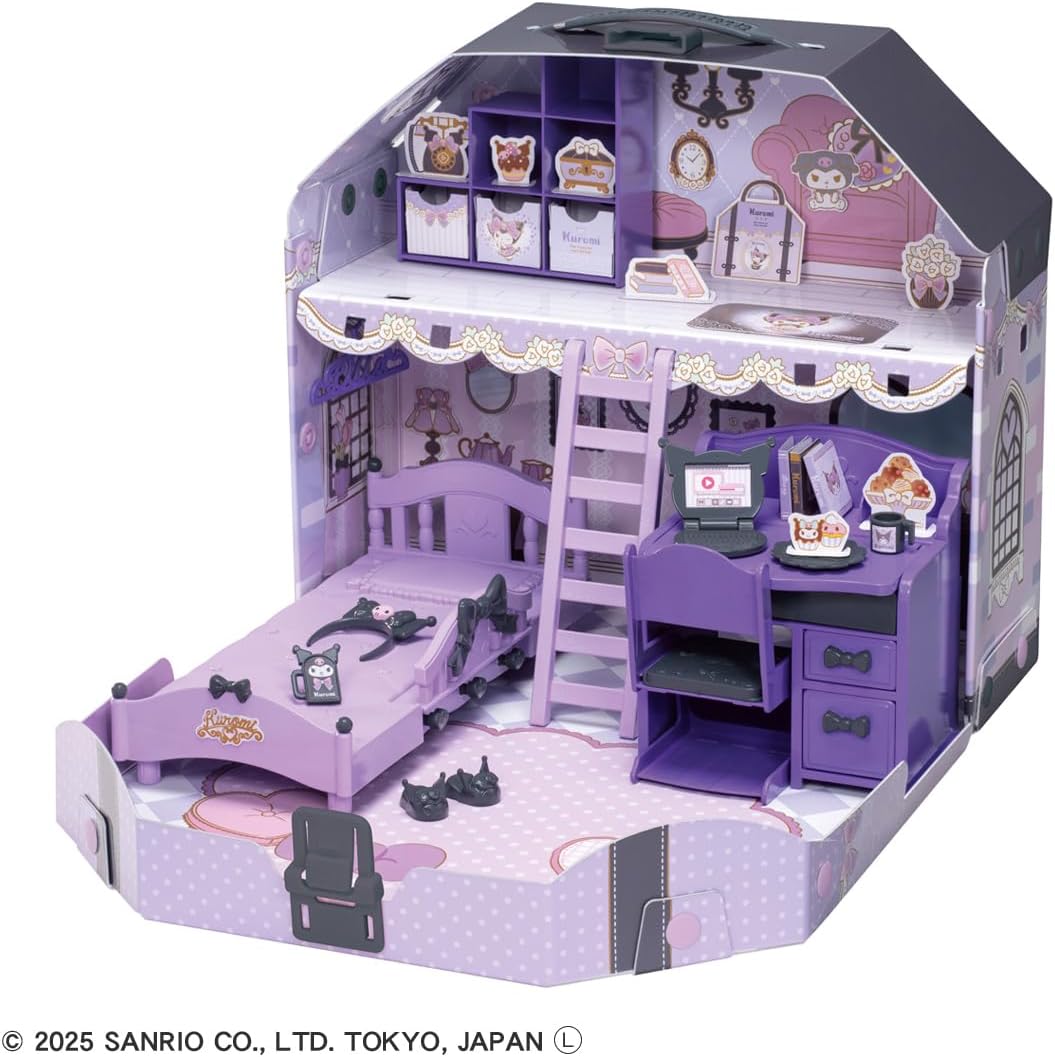 Takara Tomy Licca-chan Cool Kuromi Licca-chan Room Dress-up Pretend Play Toy for Ages 3 and Up