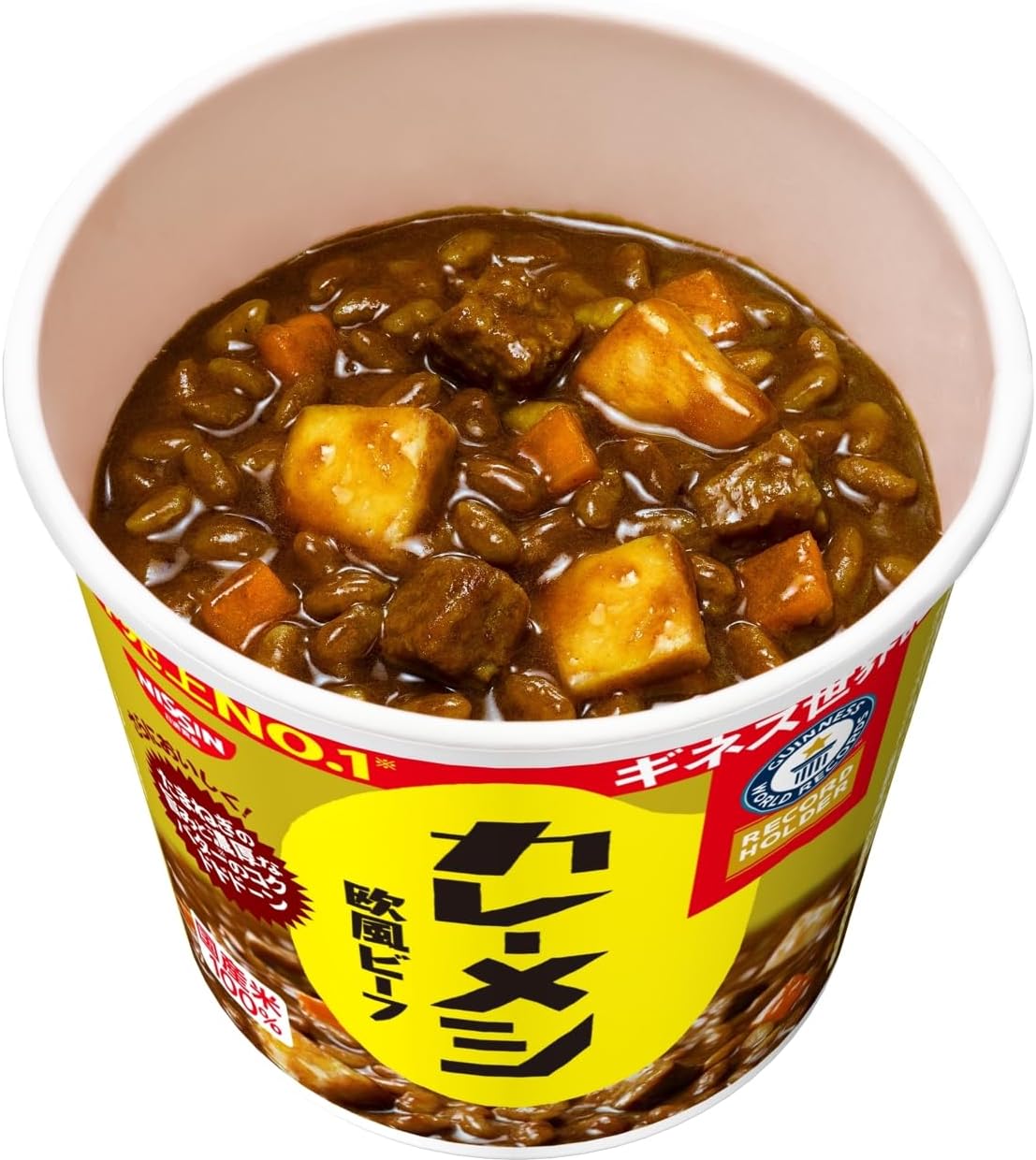 CurryMessi European Style Beef (Improved Spice Feel) 3.7 oz (107 g), Nissin Foods Cup Rice Instant