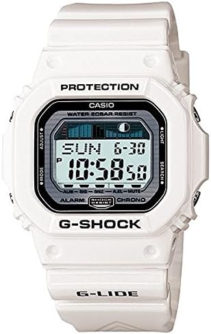 G-SHOCK G-Lide 20ATM Waterproof Digital Tide Graph Sport Plastic Belt Watch for Men Unisex (GLX-5600-1JF GLX-5600-7JF) (GLX-5600-7JF(White)