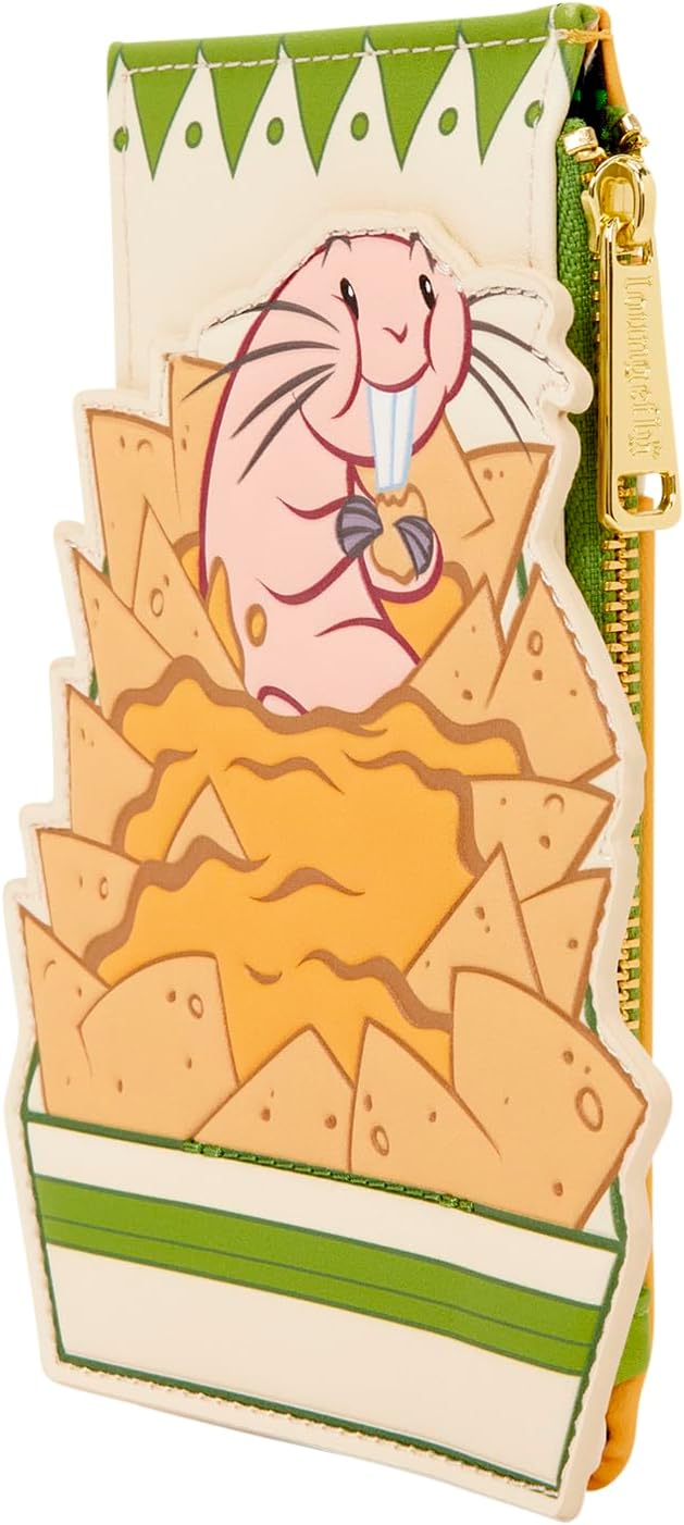Loungefly Disney: Kim Possible - Rufus - Tarjetero Nachos - 4 ranuras para tarjetas con compartimento con cremallera - Ideal para niños y adultos - Carteras coleccionables