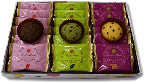 Marururun Cookies 18 Pieces (6 Each of Oimo Choco Chips, Matcha Chocolate Chips, Strawberry Chocolate) x 2 Pieces (Specialty Yokocho x Nationwide Delicates, Processed Goods Series), OUS Mie