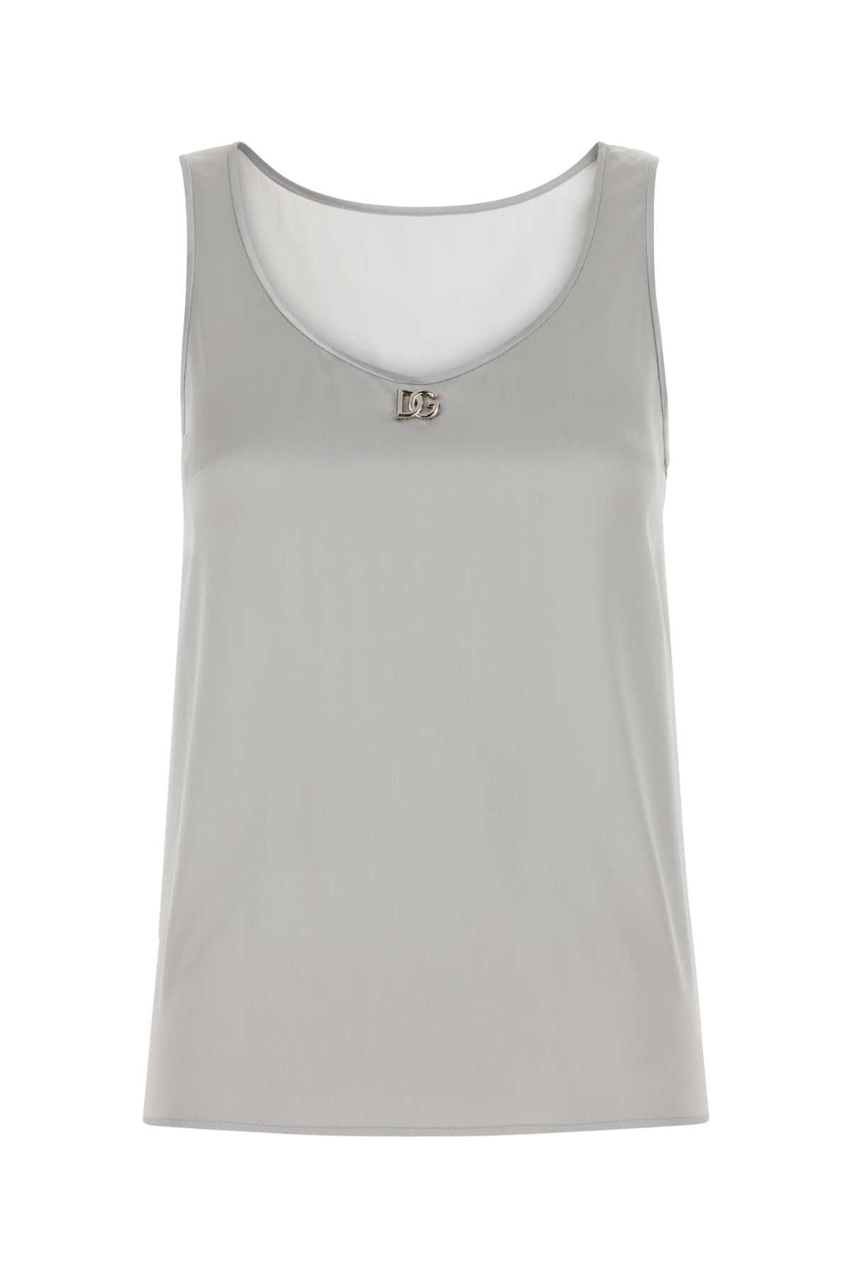 Dolce  Gabbana ドルチェ＆ガッバーナグレーストレッチサテンタンクトップ - Image 2