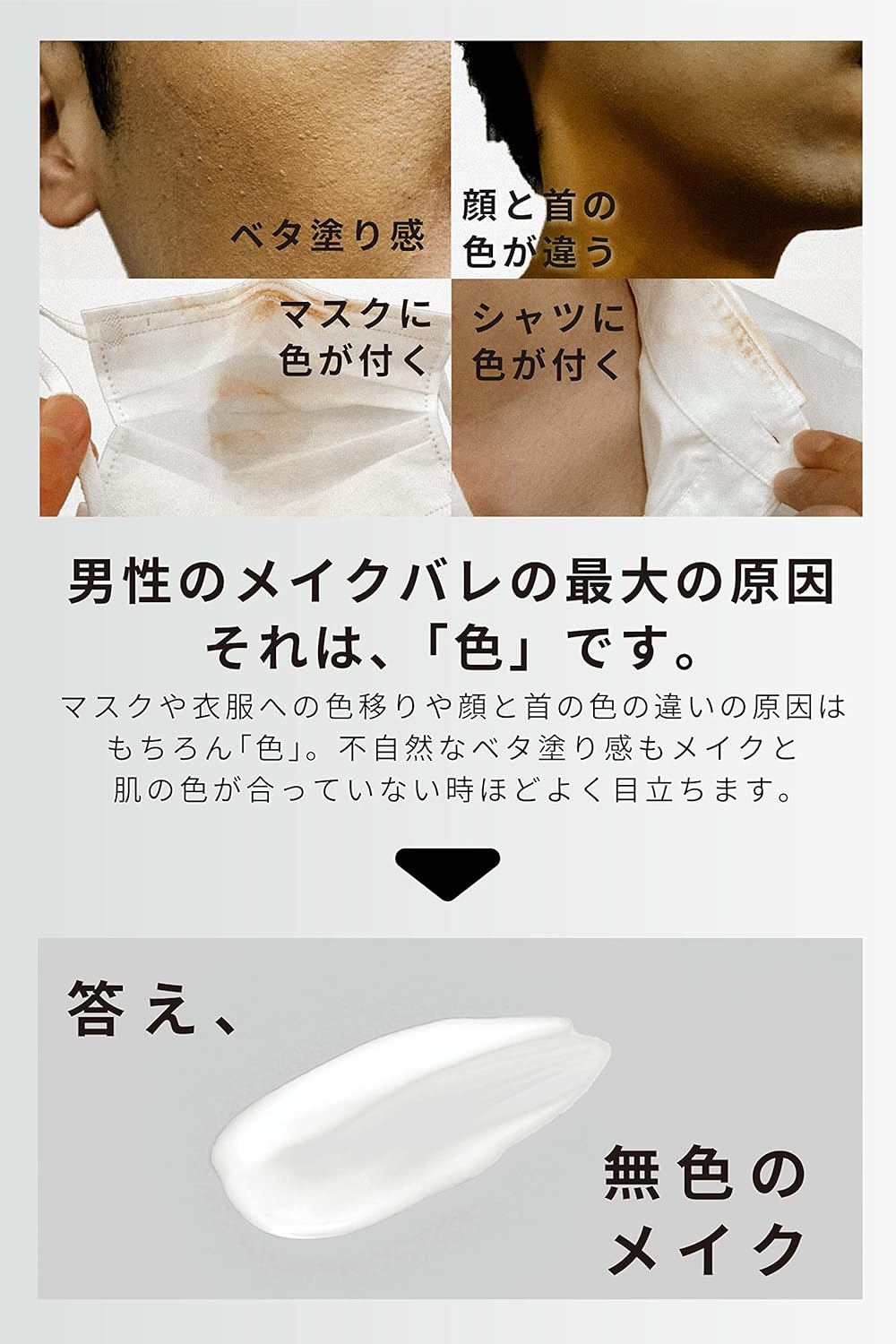 BB Cream, Men's, Colorless, Non-Barre, Concealer, Foundation, Makeup Base, Sweat Resistant, Made in Japan, Natural Finish, Skin Care, 1.1 oz (30 g)