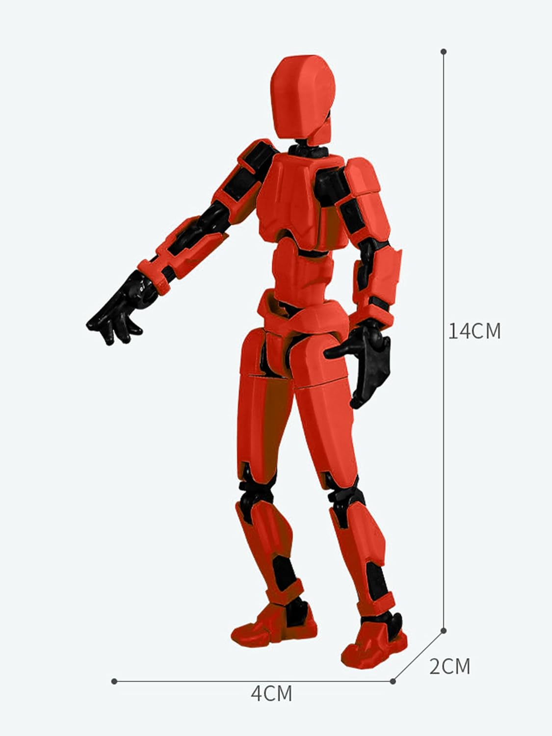 AAGWW Model Doll with Weapon Figure Sketching Articulated Posable Art Model (Red Black)