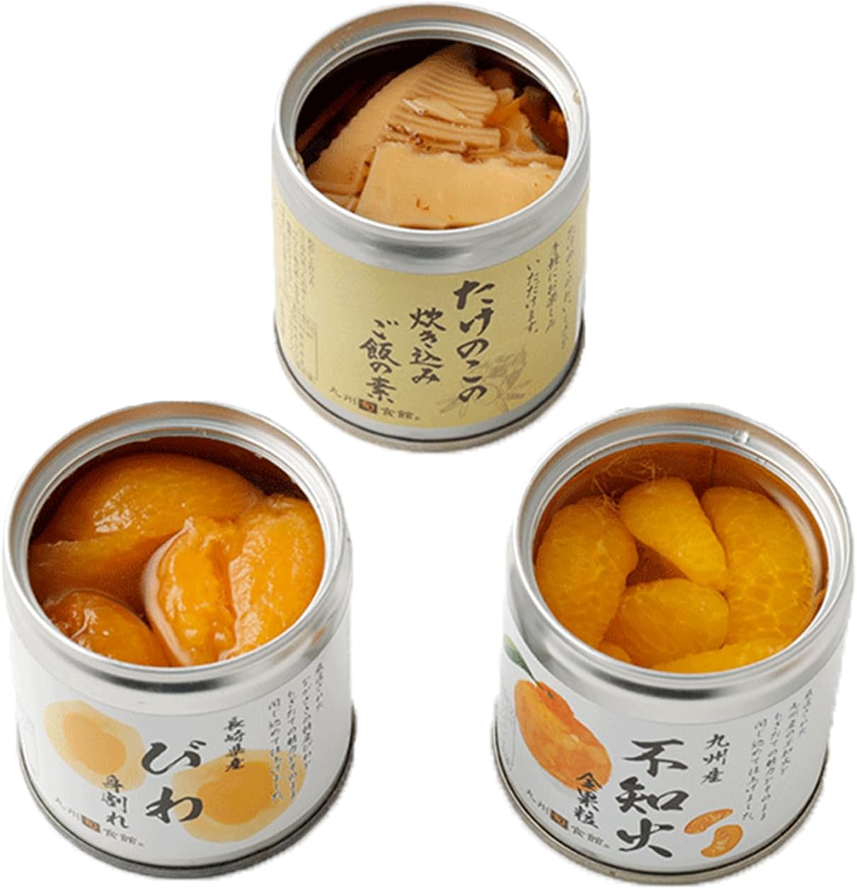 Kyushu Shun Shokan Canned Set, Made in Japan (Broken Biwa, Unknown Fire, Octopus Rice) 4 Cans Each, 12 Can Set, Gift