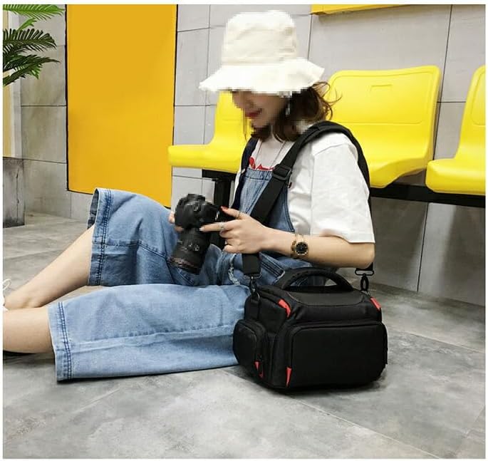 TRIPLE RIVER COOLPIX P1100 REF Camera Bag, Men's, Shoulder Handbag, Shoulder Strap Attached, Compatible with DSLR and Lens Storage, Camera Case, Belt Loop, Nikon Coolpics P1100, SLR Camera Bag, Girls