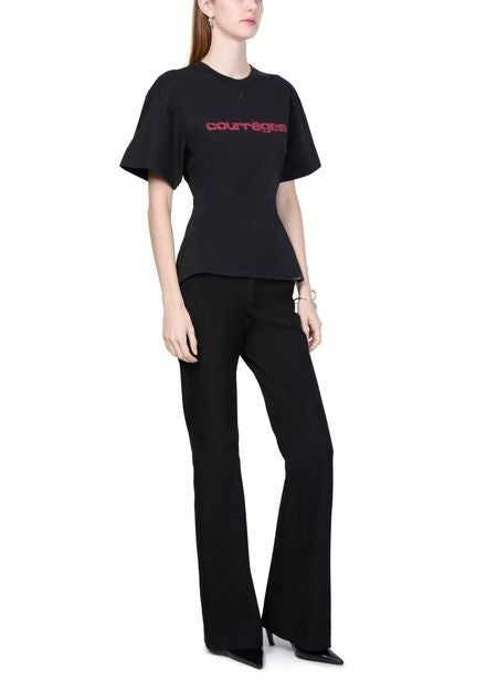 COURREGES ベルト付き プリント入り Tシャツ - Image 2