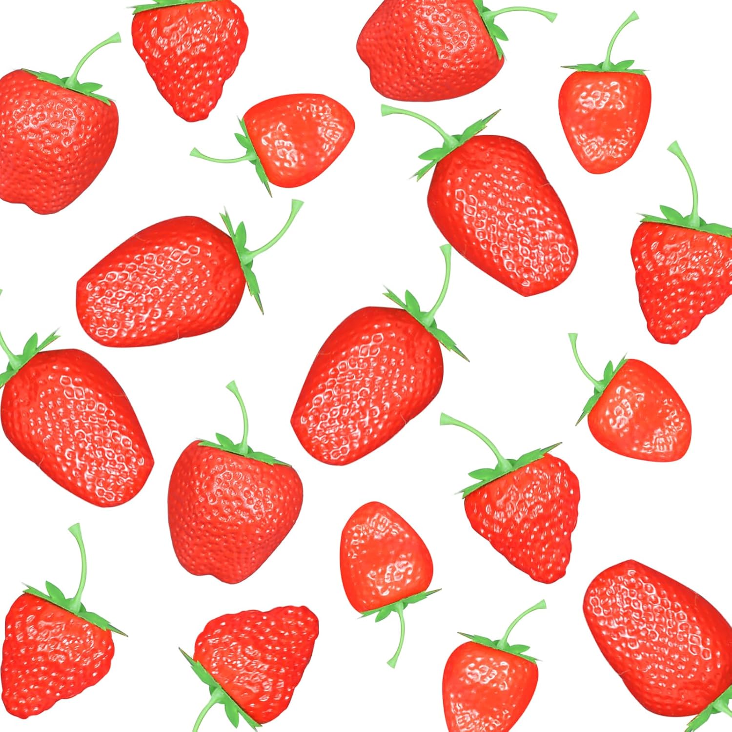siawadeky Strawberry Samples Plastic Set of 18 Artificial Fruit Model Food Sample Fruit Model Realistic Photography Props Fake Strawberry Display Fake Fruit for Room Decor Party Display Figurine Decor