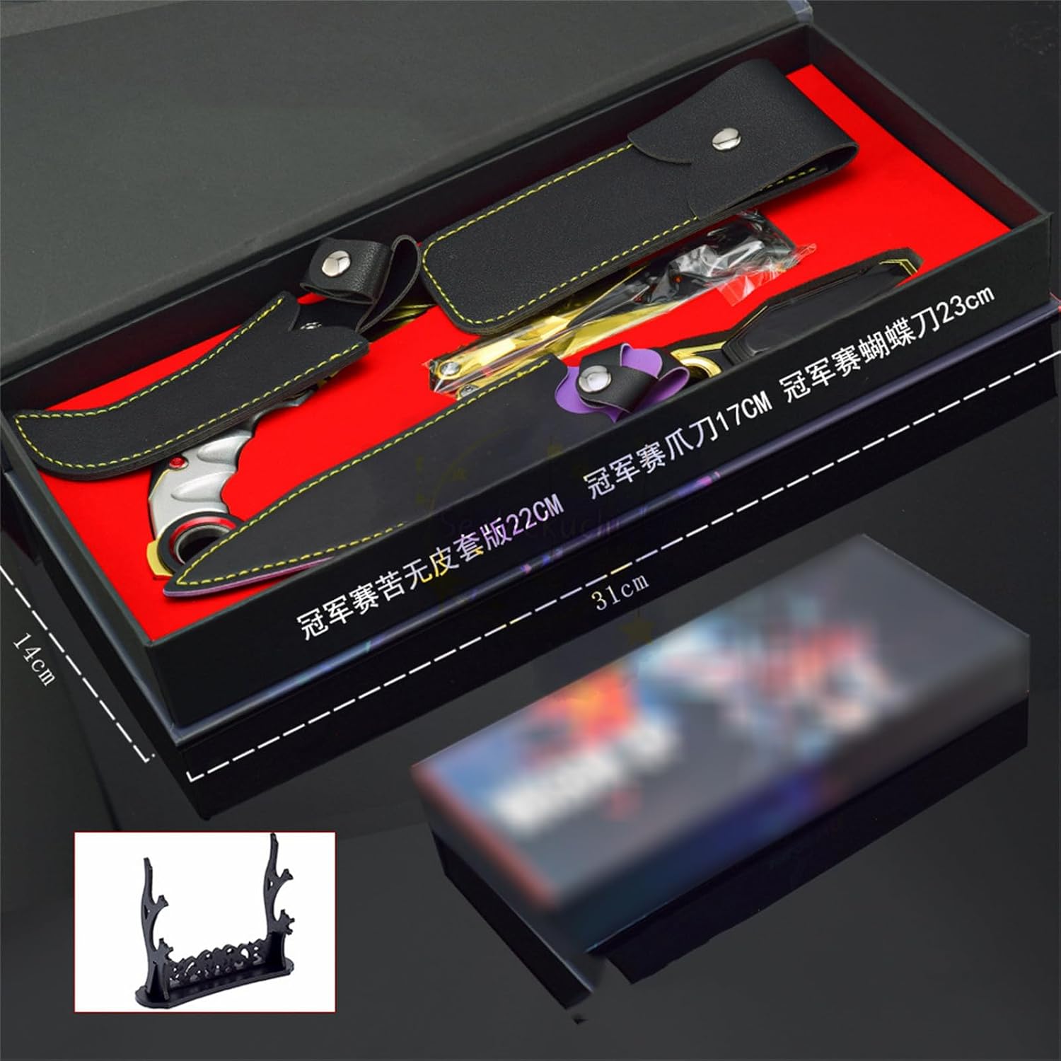 Sealeekuchi Goods Valorand Column Bit + Butterfly Knife + Kunai 3-Piece Set Champions 2021 Column Bit 2022 Butterfly Knife 2023 Kunai Melee Weapon Toy Present Case Cosplay Tool Figurine Miniature