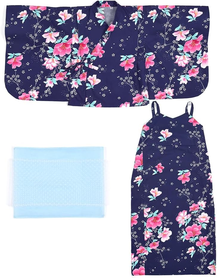 COLORFUL CANDY STYLE NB700140 Yukata Set, 55.1 inches (140 cm), Sweet Pea/Navy Blue, Children's Yukata Set, Dress, Fireworks Display, Summer Festival, Girls